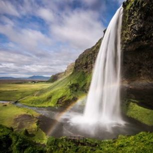 輸入壁紙 カスタム壁紙 PHOTOWALL / Seljalandsfoss Waterfall with Rainbow (e40251)