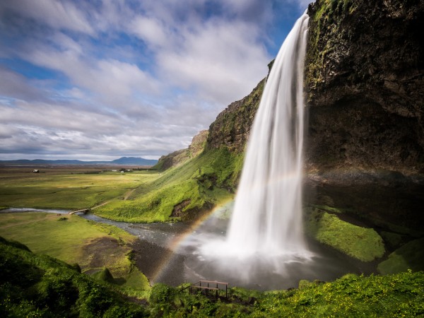 輸入壁紙 カスタム壁紙 PHOTOWALL / Seljalandsfoss Waterfall with Rainbow (e40251)