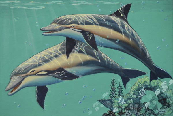 輸入壁紙 カスタム壁紙 PHOTOWALL / Common Dolphins (e29542)