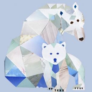 輸入壁紙 カスタム壁紙 PHOTOWALL / Polar Bears Gray (e29548)