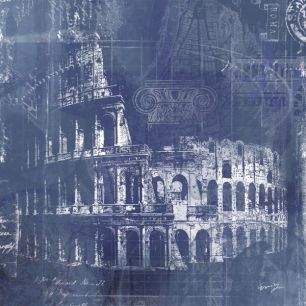 輸入壁紙 カスタム壁紙 PHOTOWALL / Rome Blueprint (e29691)