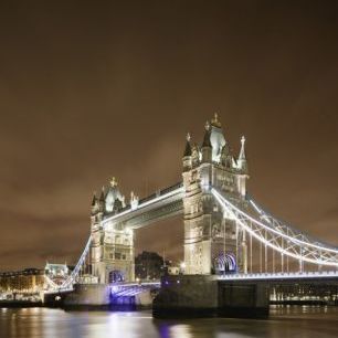 輸入壁紙 カスタム壁紙 PHOTOWALL / London Bridge - Purple Light (e29948)
