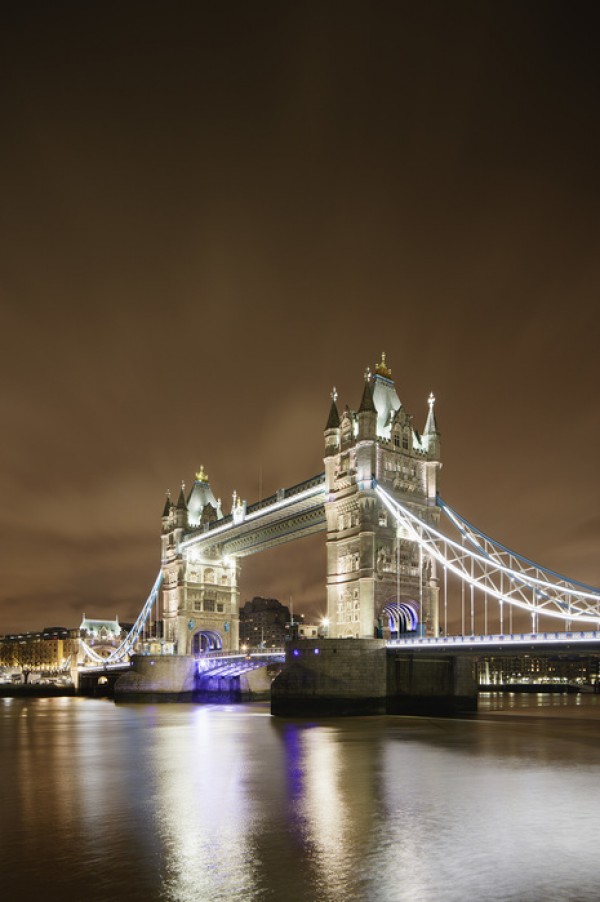 輸入壁紙 カスタム壁紙 PHOTOWALL / London Bridge - Purple Light (e29948)