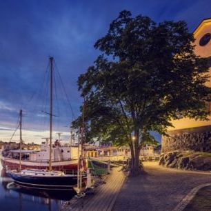 輸入壁紙 カスタム壁紙 PHOTOWALL / Boats at Dusk, Stockholm (e29967)