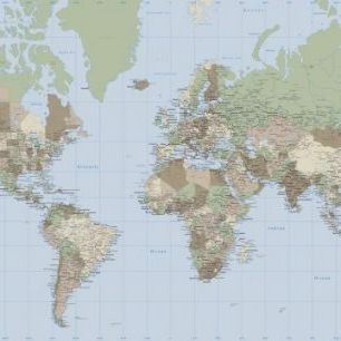 輸入壁紙 カスタム壁紙 PHOTOWALL / World Map Vintage (e25811)