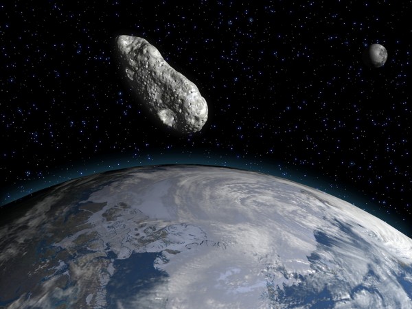 輸入壁紙 カスタム壁紙 PHOTOWALL / Asteroid and Planet Earth (e25837)
