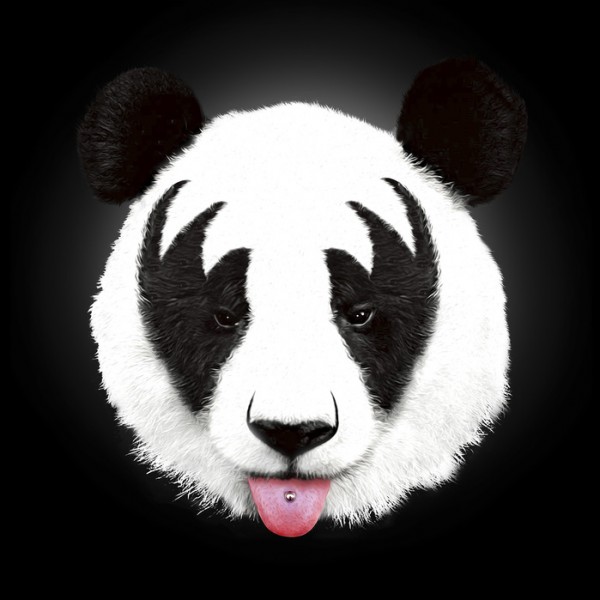 輸入壁紙 カスタム壁紙 PHOTOWALL / Kiss of a Panda (e30058)