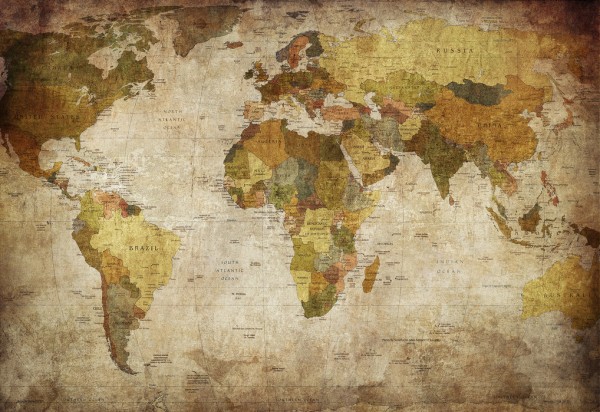 輸入壁紙 カスタム壁紙 PHOTOWALL / Old Vintage World Map (e30158)