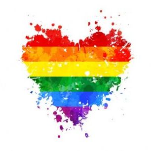 輸入壁紙 カスタム壁紙 PHOTOWALL / LGBT Grungy Heart (e30312)