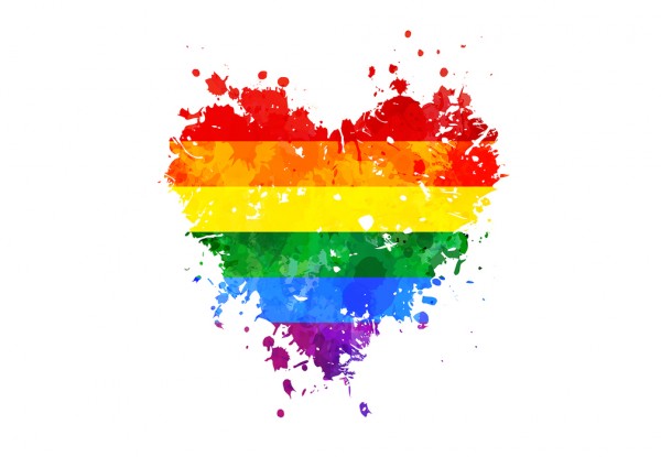 輸入壁紙 カスタム壁紙 PHOTOWALL / LGBT Grungy Heart (e30312)