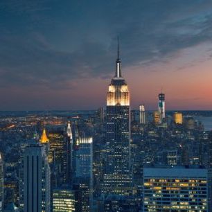 輸入壁紙 カスタム壁紙 PHOTOWALL / Aerial View of Manhattan at Sunset (e40562)