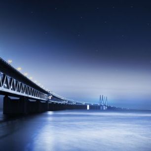 輸入壁紙 カスタム壁紙 PHOTOWALL / Oresund Bridge at Night (e40579)