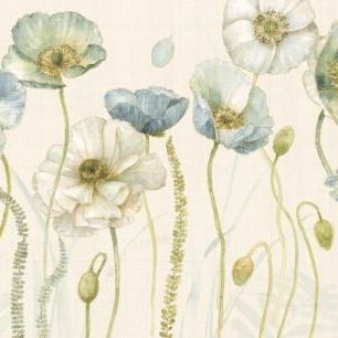 輸入壁紙 カスタム壁紙 PHOTOWALL / My Greenhouse Flowers on Linen - Cream (e30391)