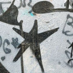 輸入壁紙 カスタム壁紙 PHOTOWALL / Black Star Graffiti (e40657)