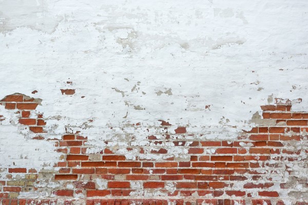 輸入壁紙 カスタム壁紙 PHOTOWALL / Sprinkled White Plaster on Red Brick Wall (e40683)