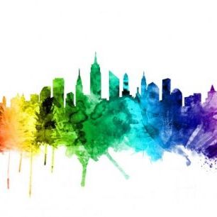 輸入壁紙 カスタム壁紙 PHOTOWALL / New York Skyline Rainbow 2 (e30523)