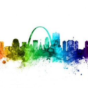 輸入壁紙 カスタム壁紙 PHOTOWALL / St Louis Missouri Skyline Rainbow (e30531)