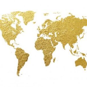 輸入壁紙 カスタム壁紙 PHOTOWALL / World Map Gold (e30540)