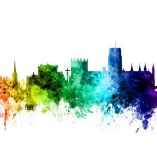 輸入壁紙 カスタム壁紙 PHOTOWALL / Durham Skyline Rainbow (e30557)