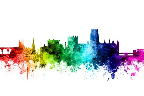 輸入壁紙 カスタム壁紙 PHOTOWALL / Durham Skyline Rainbow (e30557)
