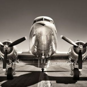 輸入壁紙 カスタム壁紙 PHOTOWALL / Vintage Airplane on a Runway (e30935)