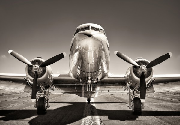 輸入壁紙 カスタム壁紙 PHOTOWALL / Vintage Airplane on a Runway (e30935)