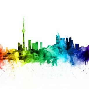 輸入壁紙 カスタム壁紙 PHOTOWALL / Toronto Skyline Rainbow (e30526)