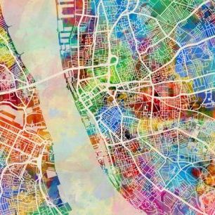 輸入壁紙 カスタム壁紙 PHOTOWALL / Liverpool Street Map Multicolour (e50091)