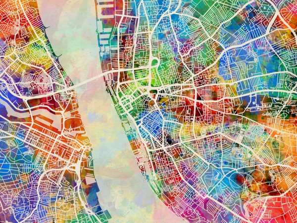 輸入壁紙 カスタム壁紙 PHOTOWALL / Liverpool Street Map Multicolour (e50091)