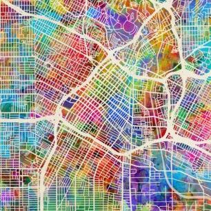輸入壁紙 カスタム壁紙 PHOTOWALL / Los Angeles Street Map Multicolour (e50095)