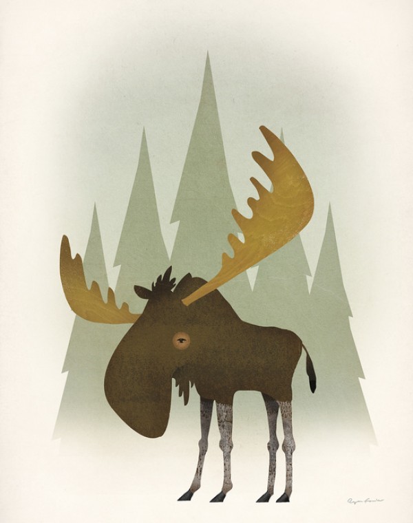 輸入壁紙 カスタム壁紙 PHOTOWALL / Forest Moose (e50216)