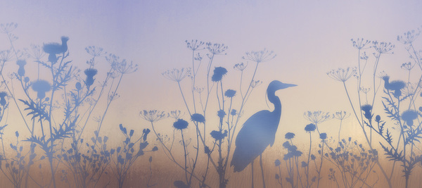 輸入壁紙 カスタム壁紙 PHOTOWALL / Blue Dawn Silhouettes (e50315)