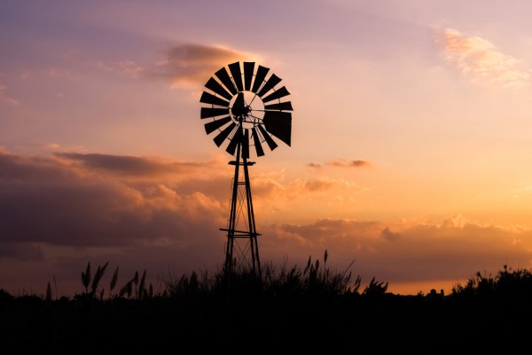 輸入壁紙 カスタム壁紙 PHOTOWALL / Windmill Sunset (e310218)