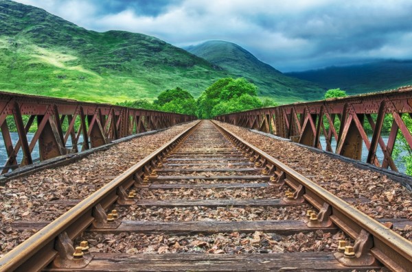 輸入壁紙 カスタム壁紙 PHOTOWALL / Railway Bridge Tracks (e310669)