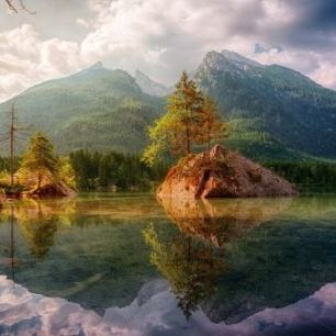 輸入壁紙 カスタム壁紙 PHOTOWALL / Lake and Mountain Reflection (e310699)