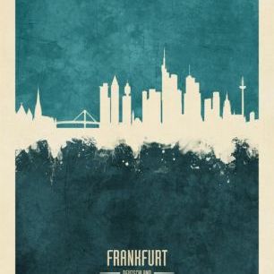 輸入壁紙 カスタム壁紙 PHOTOWALL / Frankfurt Germany Skyline Blue (e310712)