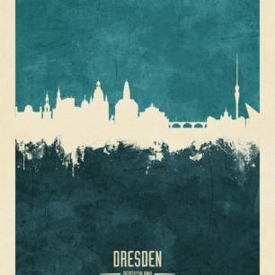 輸入壁紙 カスタム壁紙 PHOTOWALL / Dresden Germany Skyline Blue (e310728)