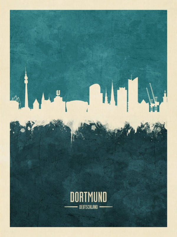 輸入壁紙 カスタム壁紙 PHOTOWALL / Dortmund Germany Skyline Blue (e310730)