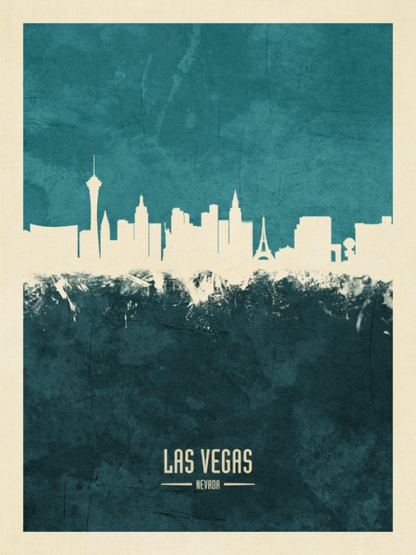 輸入壁紙 カスタム壁紙 PHOTOWALL / Las Vegas Nevada Skyline Blue (e310740)