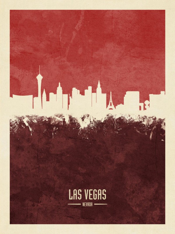 輸入壁紙 カスタム壁紙 Photowall Las Vegas Nevada Skyline Red 壁紙屋本舗