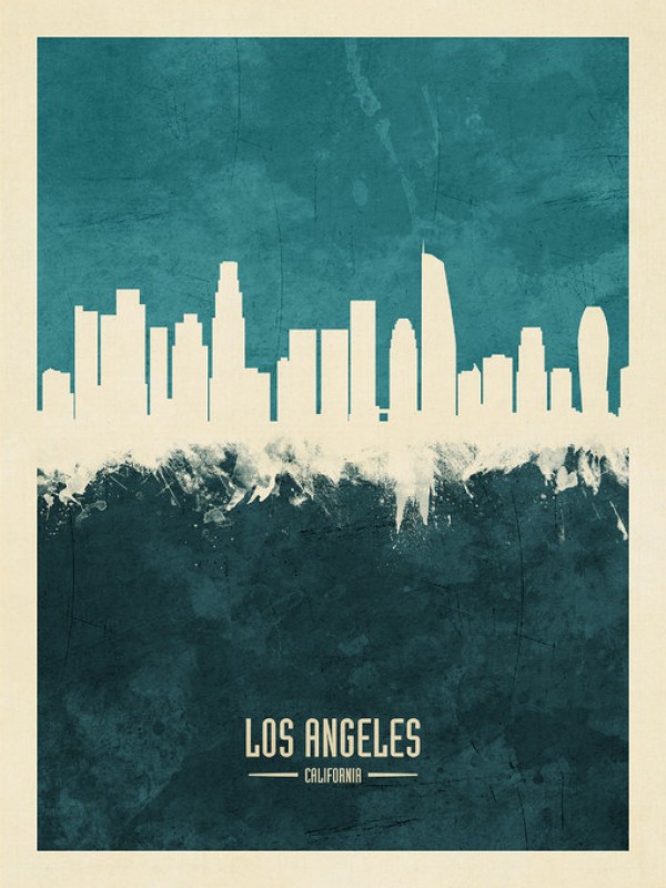 輸入壁紙 カスタム壁紙 Photowall Los Angeles California Skyline Blue 壁紙 屋本舗