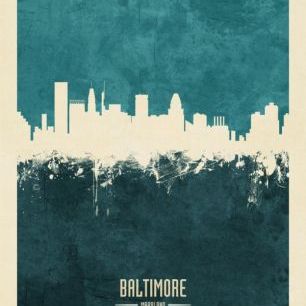 輸入壁紙 カスタム壁紙 PHOTOWALL / Baltimore Maryland Skyline Blue (e310756)