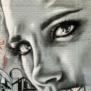 輸入壁紙 カスタム壁紙 PHOTOWALL / Woman&#039;s Face Graffiti Wall (e310844)
