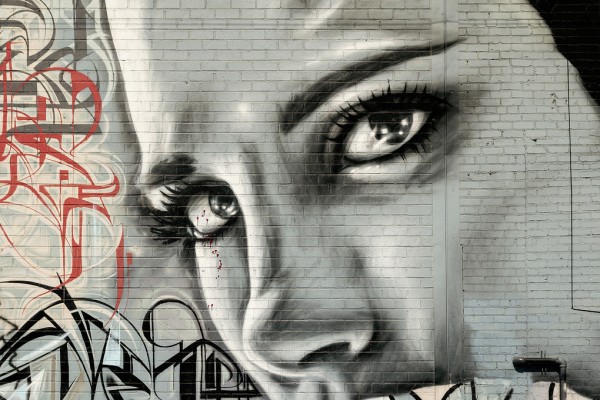 輸入壁紙 カスタム壁紙 PHOTOWALL / Woman&#039;s Face Graffiti Wall (e310844)