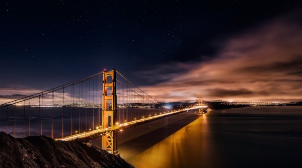 輸入壁紙 カスタム壁紙 PHOTOWALL / Golden Gate to Stars (e311003)