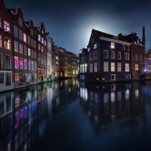 輸入壁紙 カスタム壁紙 PHOTOWALL / Moonlight Over Amsterdam (e311062)