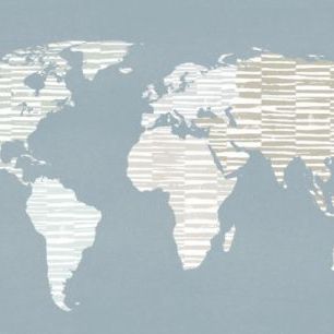 輸入壁紙 カスタム壁紙 PHOTOWALL / Calm World Map (e311215)