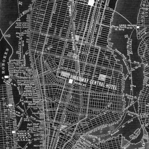 輸入壁紙 カスタム壁紙 PHOTOWALL / Broadway Central NYC Map (e311339)
