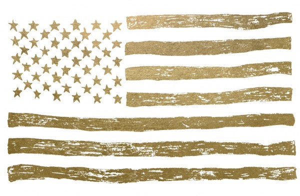 輸入壁紙 カスタム壁紙 PHOTOWALL / Gold U.S. Flag (e311346)