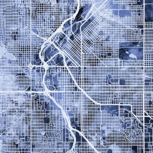 輸入壁紙 カスタム壁紙 PHOTOWALL / Denver Colorado Street Map (e311382)